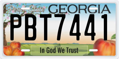 GA license plate PBT7441