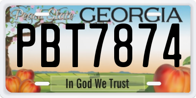 GA license plate PBT7874
