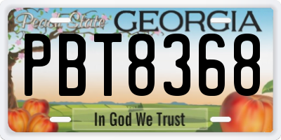 GA license plate PBT8368