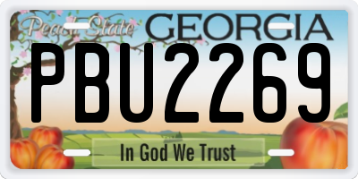 GA license plate PBU2269