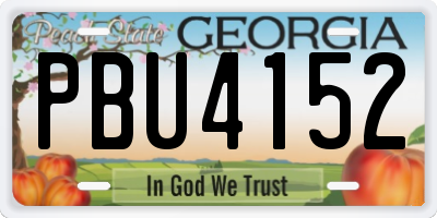 GA license plate PBU4152