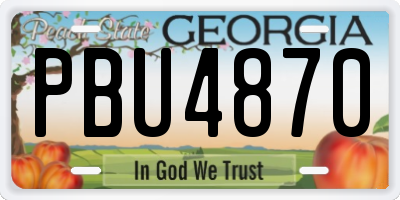 GA license plate PBU4870