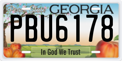 GA license plate PBU6178