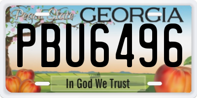 GA license plate PBU6496