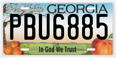 GA license plate PBU6885