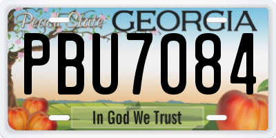 GA license plate PBU7084