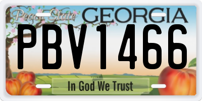 GA license plate PBV1466