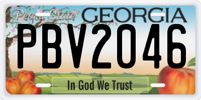 GA license plate PBV2046