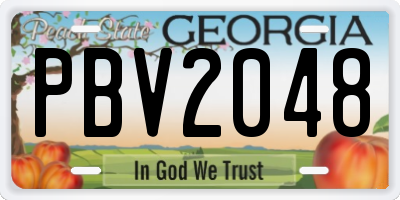 GA license plate PBV2048