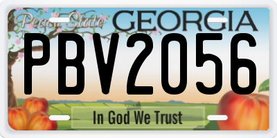 GA license plate PBV2056