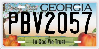 GA license plate PBV2057