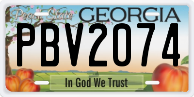 GA license plate PBV2074