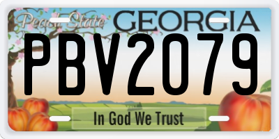 GA license plate PBV2079