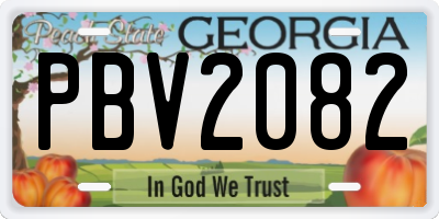 GA license plate PBV2082