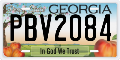 GA license plate PBV2084