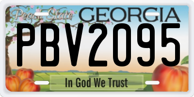 GA license plate PBV2095