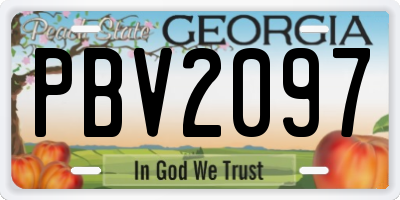 GA license plate PBV2097