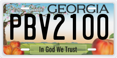 GA license plate PBV2100