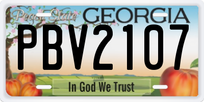 GA license plate PBV2107