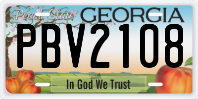 GA license plate PBV2108