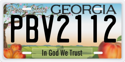 GA license plate PBV2112