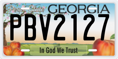 GA license plate PBV2127