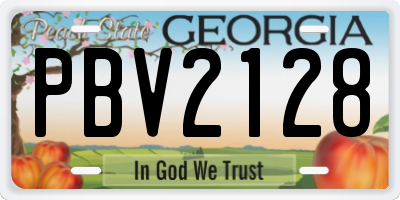 GA license plate PBV2128