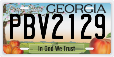 GA license plate PBV2129