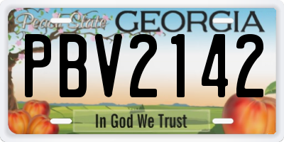 GA license plate PBV2142