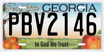 GA license plate PBV2146