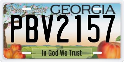 GA license plate PBV2157