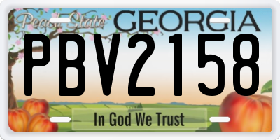 GA license plate PBV2158