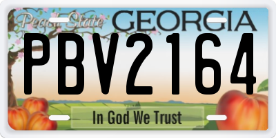 GA license plate PBV2164