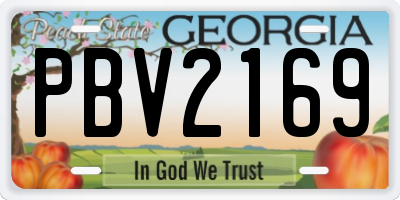 GA license plate PBV2169