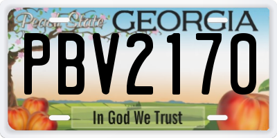 GA license plate PBV2170