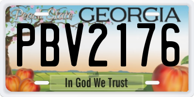 GA license plate PBV2176