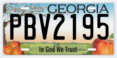 GA license plate PBV2195
