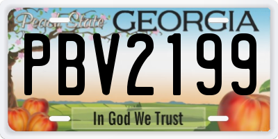 GA license plate PBV2199