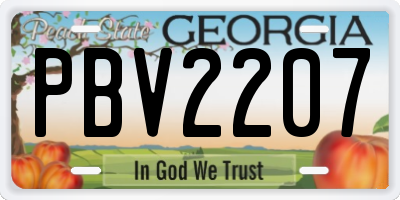 GA license plate PBV2207