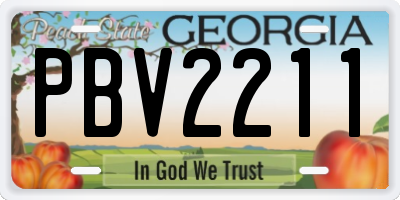 GA license plate PBV2211