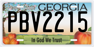 GA license plate PBV2215