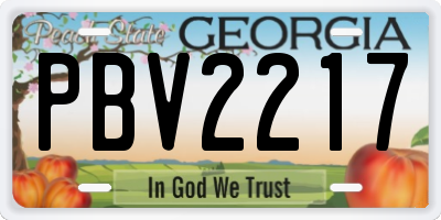 GA license plate PBV2217