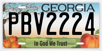 GA license plate PBV2224