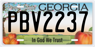 GA license plate PBV2237