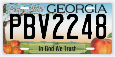 GA license plate PBV2248