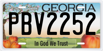 GA license plate PBV2252