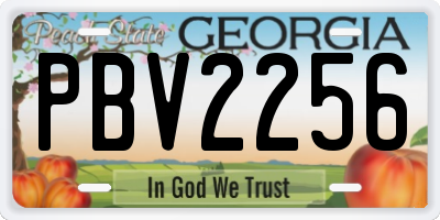 GA license plate PBV2256