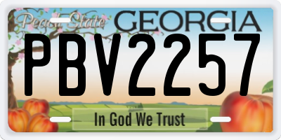 GA license plate PBV2257