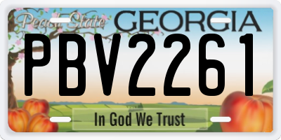 GA license plate PBV2261