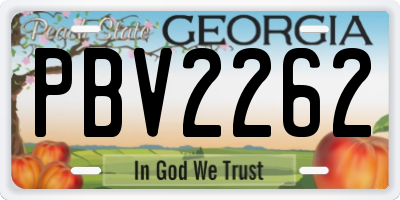 GA license plate PBV2262